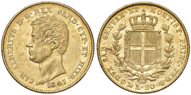 Carlo Alberto (1831-1849) 20 Lire 1847 G - Nomisma 661 AU Minima screpolatura al R/
SPL+