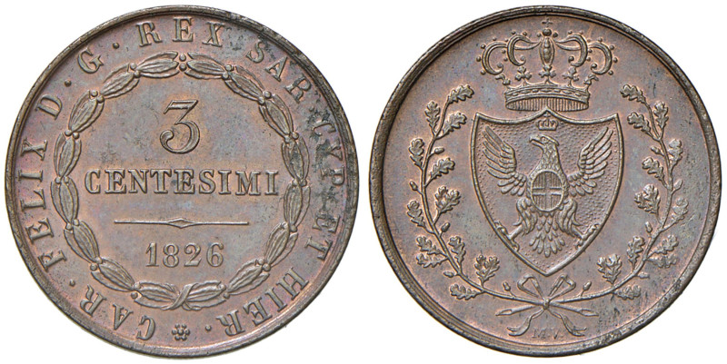 Vittorio Emanuele II re eletto (1859-1861) 3 Centesimi 1826 s.s.z. (Bologna) - N...