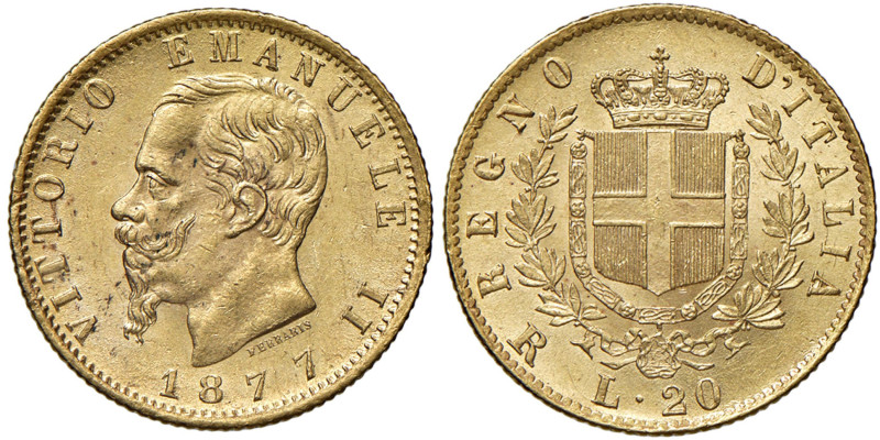 Vittorio Emanuele II (1861-1878) 20 Lire 1877 R - Nomisma 867 AU
qFDC