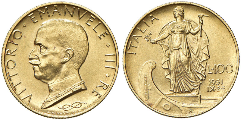 Vittorio Emanuele III (1900-1946) 100 Lire 1931 Anno IX - Nomisma 1055 AU Segnet...