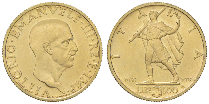 Vittorio Emanuele III (1900-1946) 100 e 50 Lire 1936 - Nomisma 1059, 1071 AU RRR...