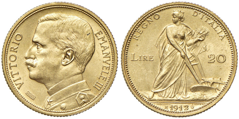 Vittorio Emanuele III (1900-1946) 20 Lire 1912 - Nomisma 1078 AU
qFDC/FDC