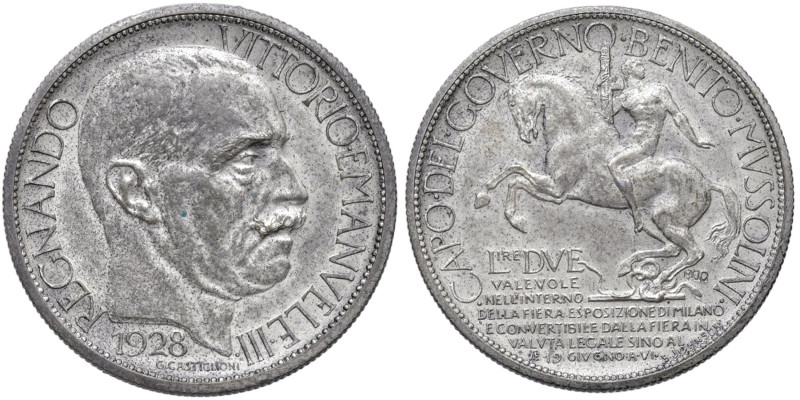 Vittorio Emanuele III (1900-1946) 2 Lire 1928 A. VI Fiera di Milano - Nomisma 14...