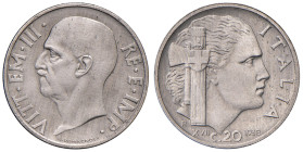 Vittorio Emanuele III (1900-1946) 50 Centesimi 1938 - Nomisma 1255 NI RRRR Tiratura di soli 17 esemplari. Striature da lucidatura
SPL