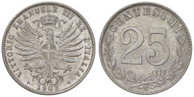 Vittorio Emanuele III (1900-1946) 25 Centesimi 1902 - Nomisma 1266 NI Minimo colpetto al bordo
FDC
