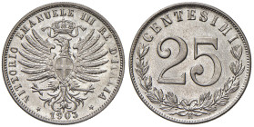 Vittorio Emanuele III (1900-1946) 25 Centesimi 1903 - Nomisma 1267 NI
FDC