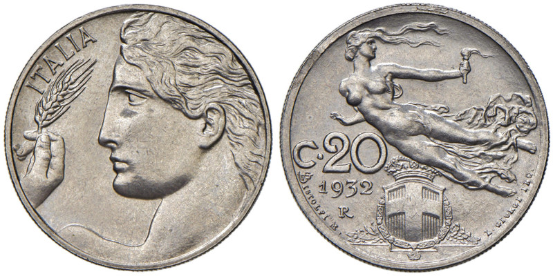 Vittorio Emanuele III (1900-1946) 20 Centesimi 1932 - Nomisma 1285 NI RRR Tiratu...