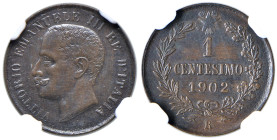 Vittorio Emanuele III (1900-1946) Centesimo 1902 - Nomisma 1391 CU RRR In slab NGC UNC DETAILS CLEANED cod. 5790817-001
UNC Details