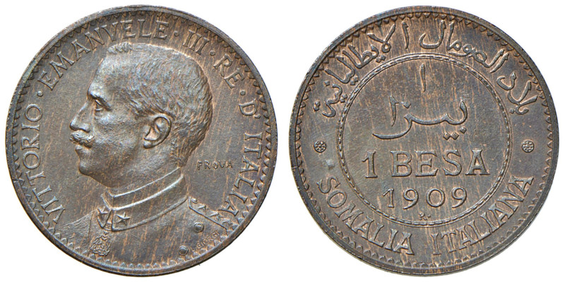 Vittorio Emanuele III (1900-1946) Somalia - Besa 1909 Prova - Nomisma P80 CU RR...