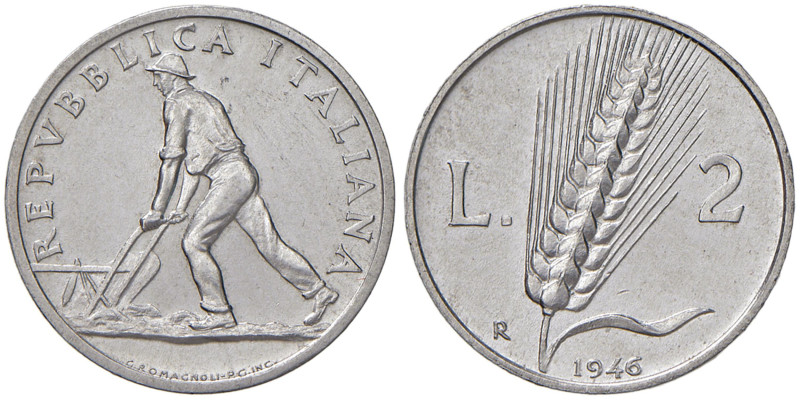 Repubblica Italiana - 2 Lire 1946 - IT Un insignificante segnetto
FDC