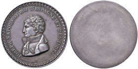 MEDAGLIE NAPOLEONICHE Medaglia uniface 1808 Giuseppe Napoleone Re di Spagna e delle Indie - Bramsen 724 AG (g 55,51 - Ø 49 mm) Molto rara in argento. ...