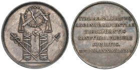 MEDAGLIE NAPOLEONICHE Medaglia 1808 Associazione massonica - Opus: autore non indicato - Bramsen 833, Labouret 805 - AG (g 21,00 - Ø 40 mm) Patina. Se...
