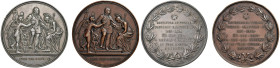 MEDAGLIE DEI SAVOIA Vittorio Emanuele II (1861-1878) Medaglia 1871 Roma capitale - Opus: Moscetti - AG (g 187 - Ø 75 mm) e AE (g 176 - Ø 75 mm) Lotto ...