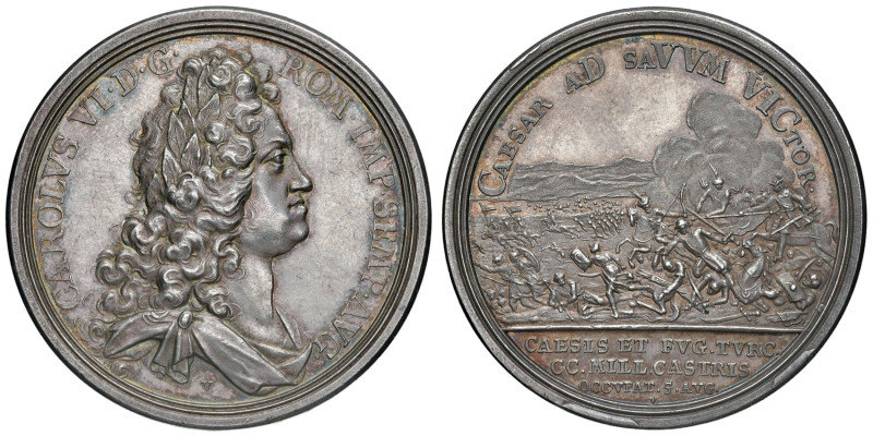 AUSTRIA Carlo VI (1711-1740) Medaglia 1716 Vittoria sui Turchi - Opus: G. W. Ves...