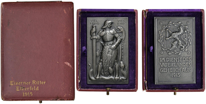GERMANIA Placchetta 1915 Opus: Heitsch Metallo (g 121 - Ø 86x52 mm) Box
qFDC