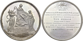 INGHILTERRA Giorgio III (1760-1820) Medaglia 1803 edizione nazionale delle opere di Shakespeare - Opus: C. H. Küchler - Eimer 950 AG (g 38,71 - Ø 48 m...
