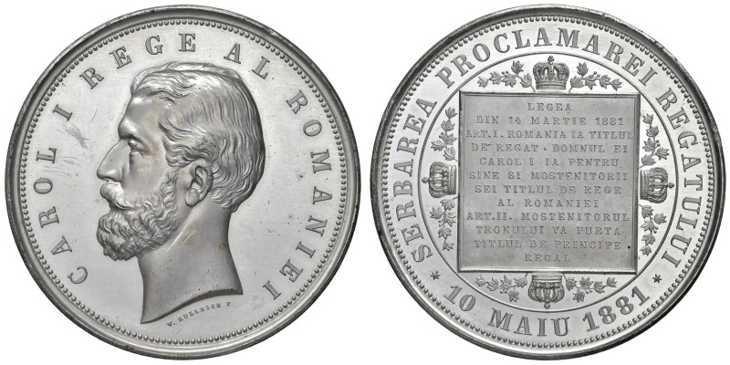 ROMANIA Carol I (1866-1914) Medaglia 1881 proclamazione del regno il 10 maggio 1...
