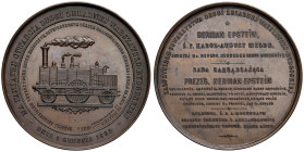 UNGHERIA Herman Epstein (1806-1867) Medaglie 1862 per l'inaugurazione della ferrovia Varsavia Bromberg - Opus: Michaux - AE (g 172 - Ø 72 mm) RRR Sple...
