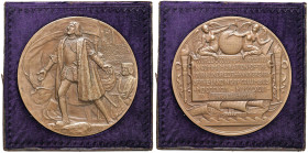 USA Medaglia 1893 World Columbian Exposition - Opus: Barber - AE (g 208 - Ø 76 mm). In bell'astuccio d'epoca, medaglia rara ed imponente, un bellissim...