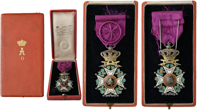 ONORIFICENZE - Belgio, decorazione militare Cavaliere con spade dell'ordine di L...