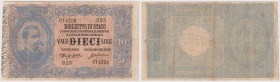 Biglietto di Stato - 10 Lire Umberto I - 28/02/1888 325 014206 Rif. Gig. BS 16A RRRRR
BB