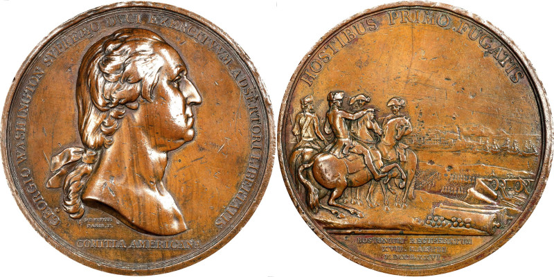 "1776" (ca. 1789) Washington Before Boston Medal. First Paris Mint Issue. First ...