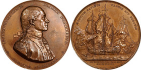 "1779" (ca. 1875-1904) Captain John Paul Jones / Bonhomme Richard vs. Serapis Naval Medal. U.S. Mint Copy Dies. By Augustin Dupre. Adams-Bentley 8, Be...