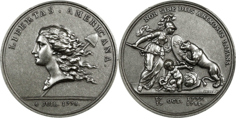 "1781" (1980s) Libertas Americana Medal. Modern Paris Mint Dies. Silver. MS-62 (...