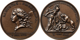 "1781" (2005) Libertas Americana Medal. Modern Paris Mint Dies. Bronze. MS-64 RB (PCGS).
46 mm.
From the Martin Logies Collection.