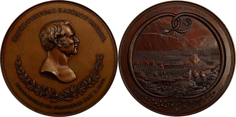 1848 Major General Zachary Taylor / Battle of Buena Vista Medal. By Charles Cush...