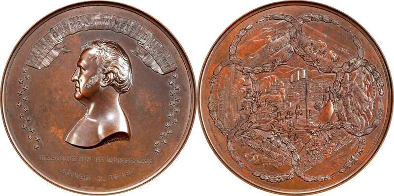 "1848" Major General Winfield Scott / Mexican-American War Medal. Engraved by Ch...