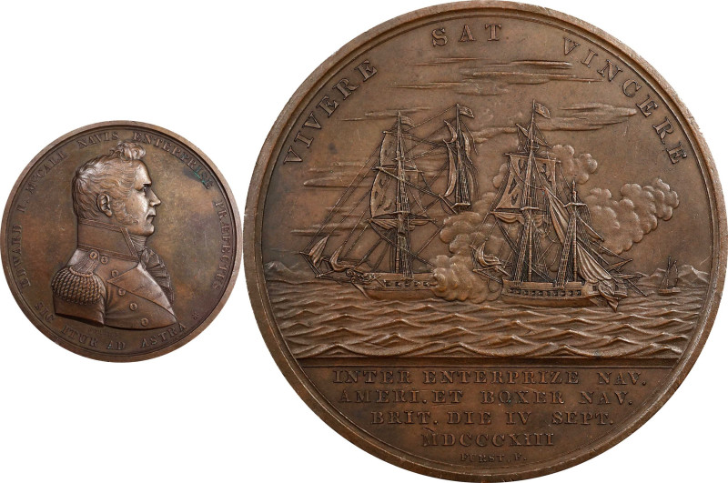 "1813" Lieutenant Edward R. McCall / USS Enterprise vs. HMS Boxer Medal. Origina...