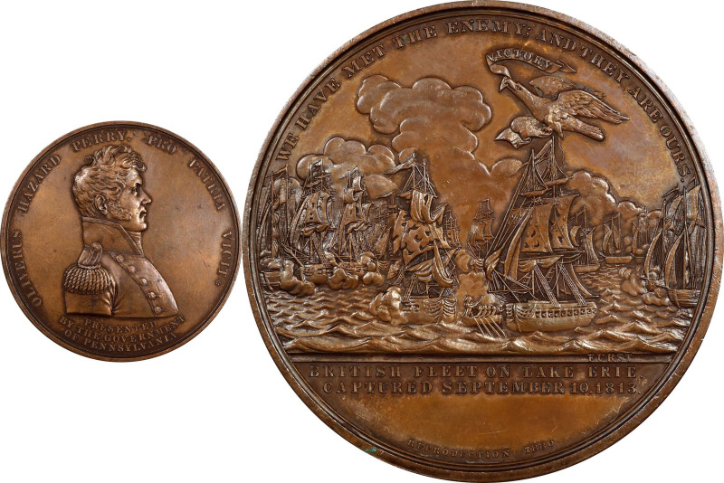 "1880" Master Commandant Oliver H. Perry / Battle of Lake Erie Medal. By Moritz ...
