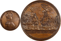 "1880" Master Commandant Oliver H. Perry / Battle of Lake Erie Medal. By Moritz Furst. Julian NA-21. Bronze. About Uncirculated, Cleaned.
59.5 mm.