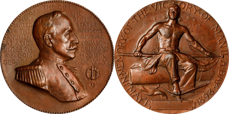 1898 Battle of Manila Bay (Dewey) Medal. By Daniel Chester French, Struck by Tif...