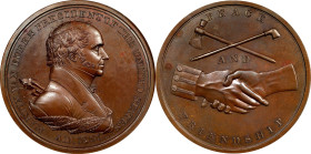 "1837" Martin Van Buren Indian Peace Medal. Bronze. First Size. By Moritz Furst and John Reich. Julian IP-17. Second Reverse. MS-63 BN (NGC).
76 mm.