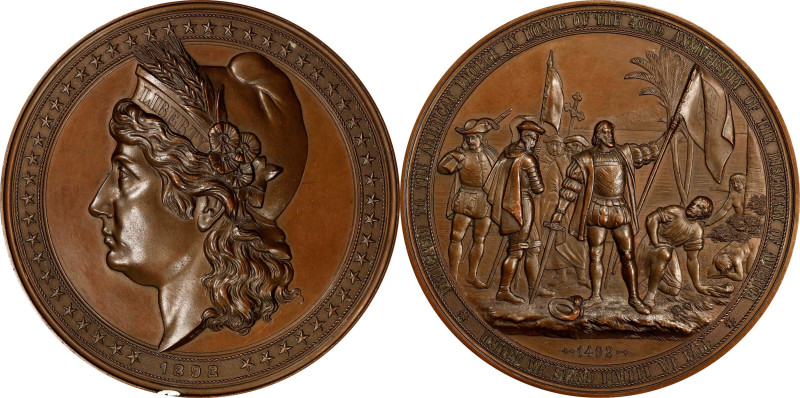 1892 World's Columbian Exposition Landing of Columbus Mayer Medal. Eglit-101, Ru...