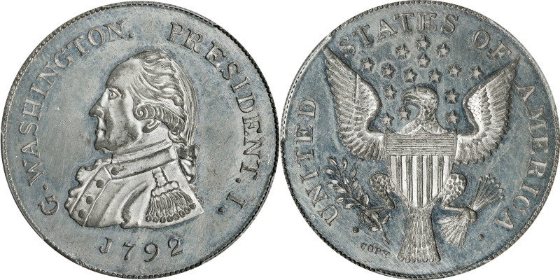 "1792" (ca. 1860) Idler Copy of the Getz "Half Dollar." Musante GW-27, Baker-25L...