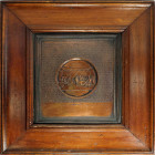 Framed 1859 Declaration of Independence Plaque. By Samuel H. Black of New York. Copper Electrotype, backed with lead. Extremely Fine.
13 inches x 13....