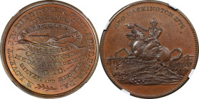"1776" (ca. 1859) Robert Lovett, Jr. Store Card. Musante GW-253, Baker-556A, Miller-Pa 342. Copper. Reeded Edge. MS-66 BN (NGC).
32 mm.
From the Mar...