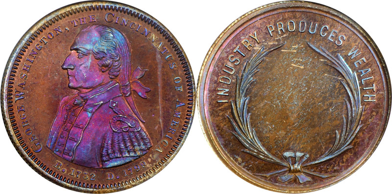 "1799" (ca. 1863) Cincinnatus of America - Industry Produces Wealth Medal. By Ge...