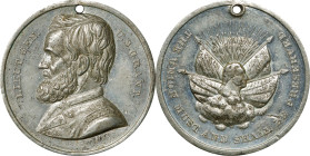 Undated (ca. 1864) Washington and Flags / Ulysses S. Grant Medal. By William H. Key. Musante GW-726, Baker-249B, DeWitt-USG 1868-25. White Metal. Abou...