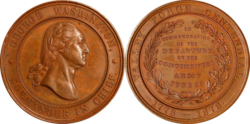 1878 Valley Forge Centennial Medal. By William Barber. Musante GW-959, Baker-449...