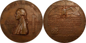 1889 Inaugural Centennial Medal. By Augustus Saint-Gaudens and Philip Martiny. Musante GW-1135, Baker-671, Douglas-53. Bronze, Cast. Mint State.
115 ...