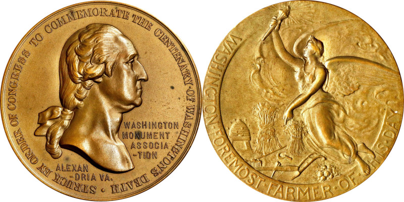 Undated (1904) Washington Monument Association Medal. Foremost Farmer. Baker-182...