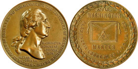 "1788" (1904) Washington Monument Association Medal. Alexandria Lodge No. 22. Baker-1829A. Bronze. Mint State.
40 mm.
Sold by the Yale University Ar...