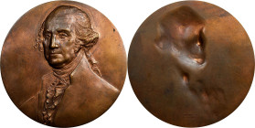 Undated (1939) George Washington Portrait Medal. Unsigned, after Gilbert Stuart. Baker-3001, var. Bronze. About Uncirculated.
64 mm. Unusual uniface ...