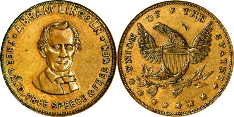 Undated (1860) Abraham Lincoln Campaign Medal. DeWitt-AL 1860-70, Cunningham 1-7...