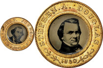 1860 Stephen Douglas Campaign Ferrotype. DeWitt-SD 1860-34. Gilt Brass Shells. Reeded Edge. Mint State.
24.5 mm.
Sold by the Yale University Art Gal...