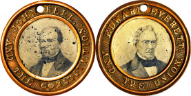 Undated (1860) John Bell Campaign Ferrotype. DeWitt-JBELL 1860-22. Brass Shells. Plain Edge. Extremely Fine.
28 mm. Pierced for suspension.
Sold by ...